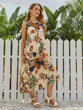 Carregar imagem no visualizador da galeria, Vestido Longo Boho com Estampa de Plantas