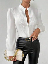 Carregar imagem no visualizador da galeria, Blusa Feminina Plissada Com Renda