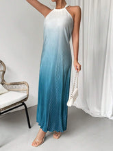 Carregar imagem no visualizador da galeria, Vestido Longo Feminino com Efeito Ombré e Frente-Única