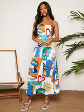 Carregar imagem no visualizador da galeria, Vestido Longo Boho com Patchwork, Costas Franzidas e Alças Finas