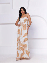 Carregar imagem no visualizador da galeria, Vestido Longo de Lastex com Alças Grossas e Estampa Tropical