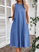 Carregar imagem no visualizador da galeria, Vestido Sem Mangas com Bolso Inclinado - Casual e Solto