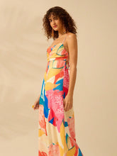 Carregar imagem no visualizador da galeria, Vestido Longo Boho com Estampa Tropical e Costas Vazadas - Verão de Verão
