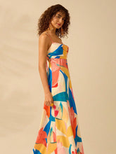 Carregar imagem no visualizador da galeria, Vestido Longo Boho com Estampa Tropical e Costas Vazadas - Verão de Verão