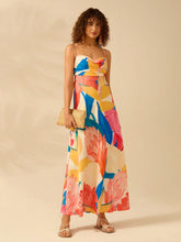 Carregar imagem no visualizador da galeria, Vestido Longo Boho com Estampa Tropical e Costas Vazadas - Verão de Verão