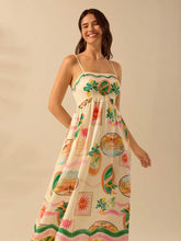 Carregar imagem no visualizador da galeria, Vestido Longo de Slip Casual de Férias com Estampa Tropical Boêmia