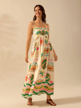 Carregar imagem no visualizador da galeria, Vestido Longo de Slip Casual de Férias com Estampa Tropical Boêmia