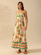 Carregar imagem no visualizador da galeria, Vestido Longo de Slip Casual de Férias com Estampa Tropical Boêmia