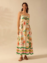 Carregar imagem no visualizador da galeria, Vestido Longo de Slip Casual de Férias com Estampa Tropical Boêmia