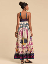 Carregar imagem no visualizador da galeria, Vestido Longo Estampa Tropical, Estilo Casual de Férias