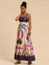 Carregar imagem no visualizador da galeria, Vestido Longo Estampa Tropical, Estilo Casual de Férias