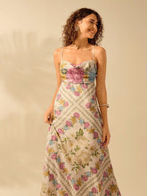 Carregar imagem no visualizador da galeria, Vestido Longo Boho com Estampa Tropical e Costas Vazadas - Verão de Verão