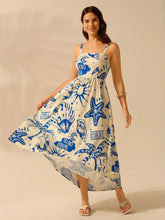 Carregar imagem no visualizador da galeria, Vestido Longo Boho com Estampa Tropical e Costas Abertas