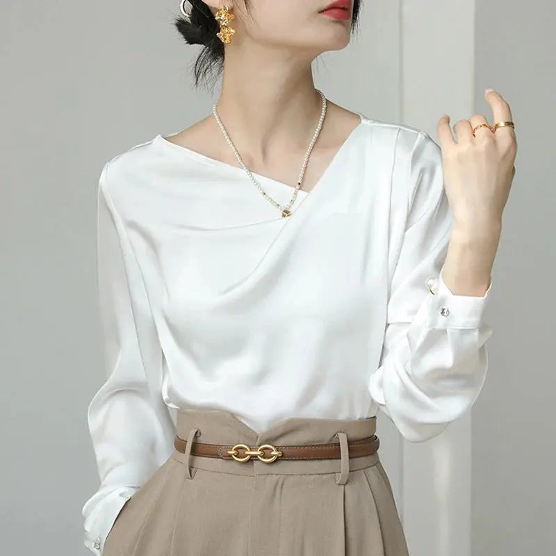 Blusa Decote Assimétrico Detalhe Drapeado - Zarvane -