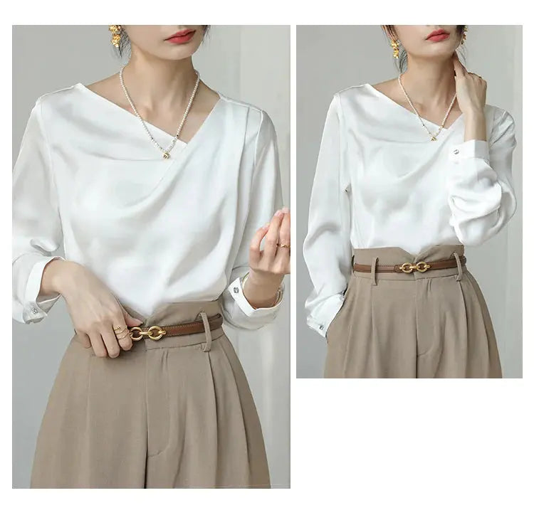 Blusa Decote Assimétrico Detalhe Drapeado - Zarvane -