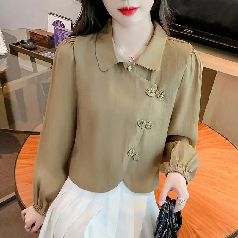 Blusa Feminina Abotoamento Assimétrico - Zarvane -