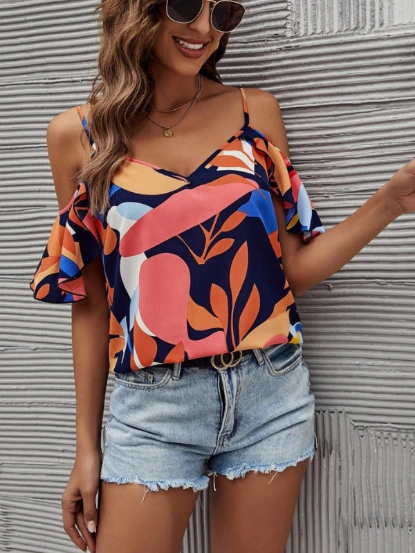 Blusa Feminina Plants com Recorte nos Ombros e Alcinhas Reguláveis HumArraso