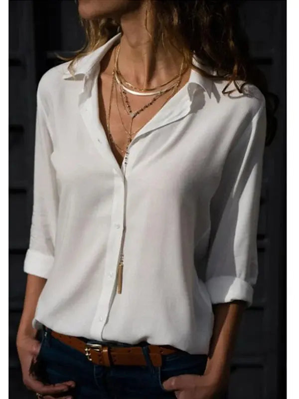 Camisa Feminina Social - Hannah - Branco-XGGG - HumArraso