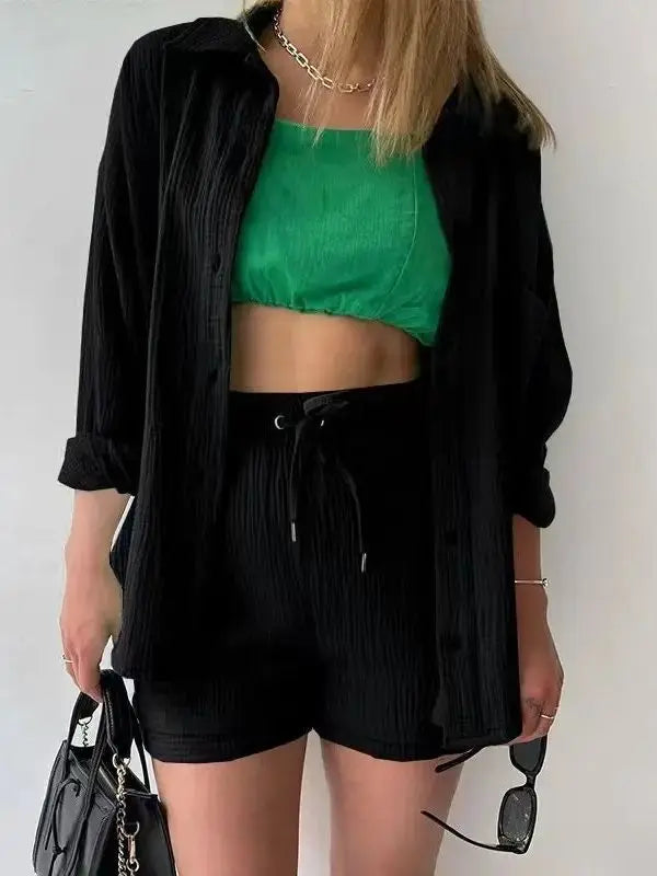 Conjunto Verão 2 peças - Preto-XXG - HumArraso