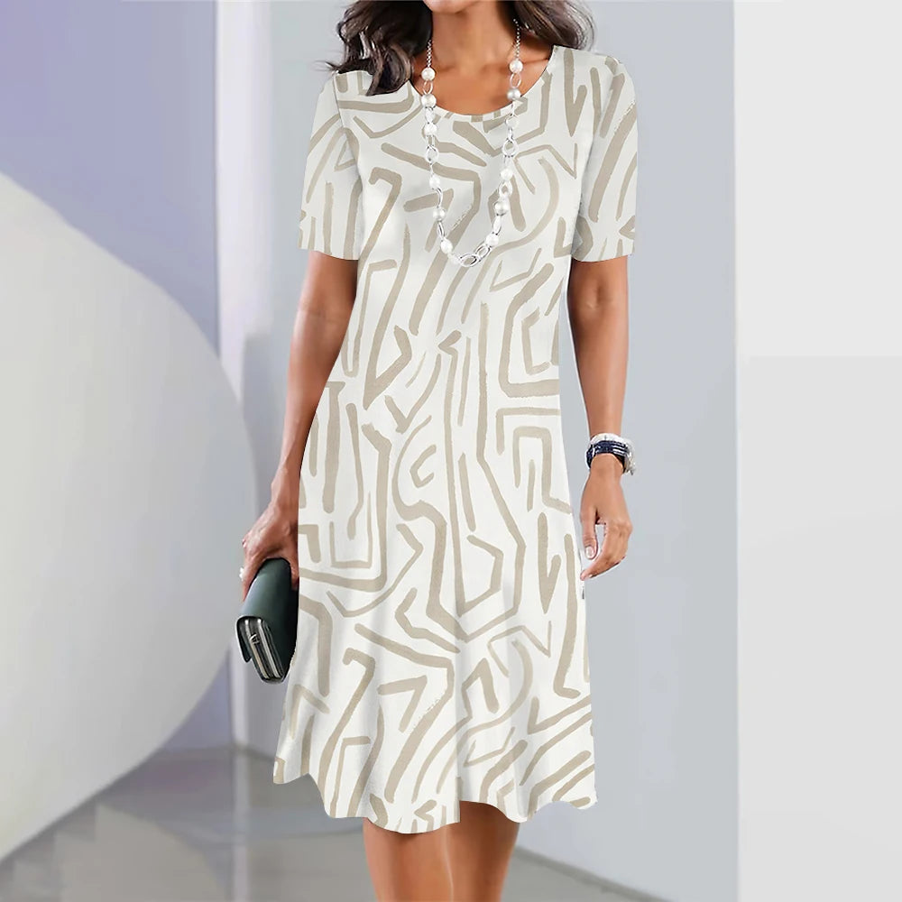 Vestido Midi Estampado Adrienne