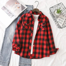 Carregar imagem no visualizador da galeria, Camisa Feminina Xadrez Quitéria - Zarvane -  Vermelho / 3G