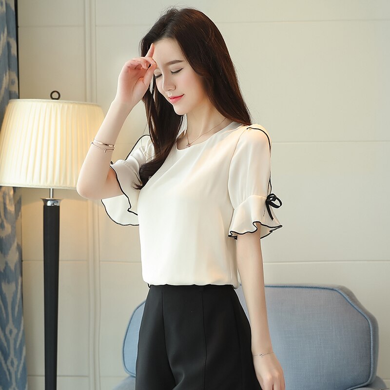 Blusa Chiffon Feminina Manga Curta HumArraso