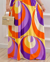 Carregar imagem no visualizador da galeria, Vestido Longo Feminino Estampa Geométrica