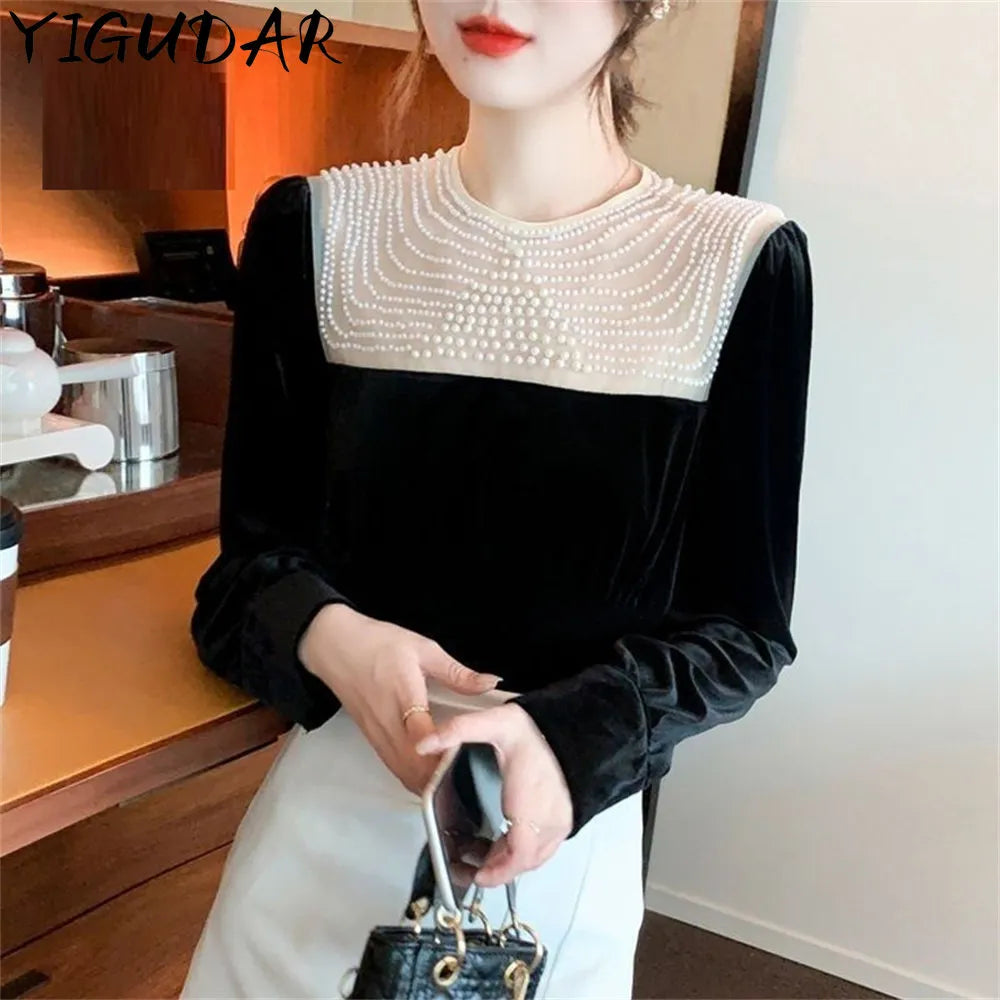 Blusa Feminina Decote V Detalhe Renda Contrastante - Isadora