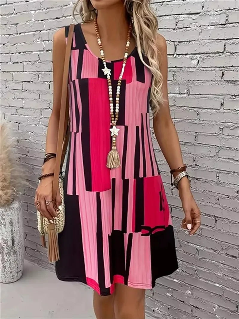 Vestido Curto Estampado Xadrez Moderno Elisa
