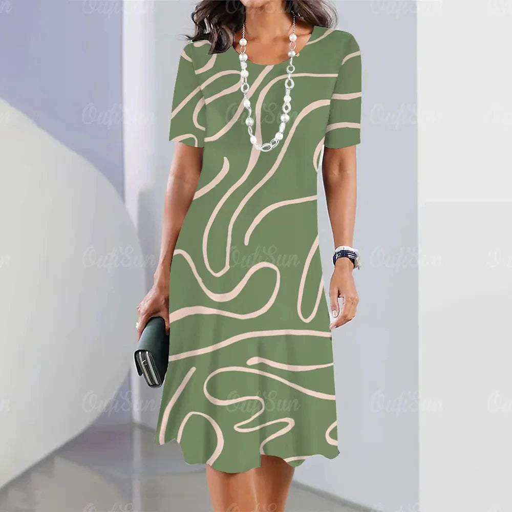 Vestido Midi Estampado Adrienne