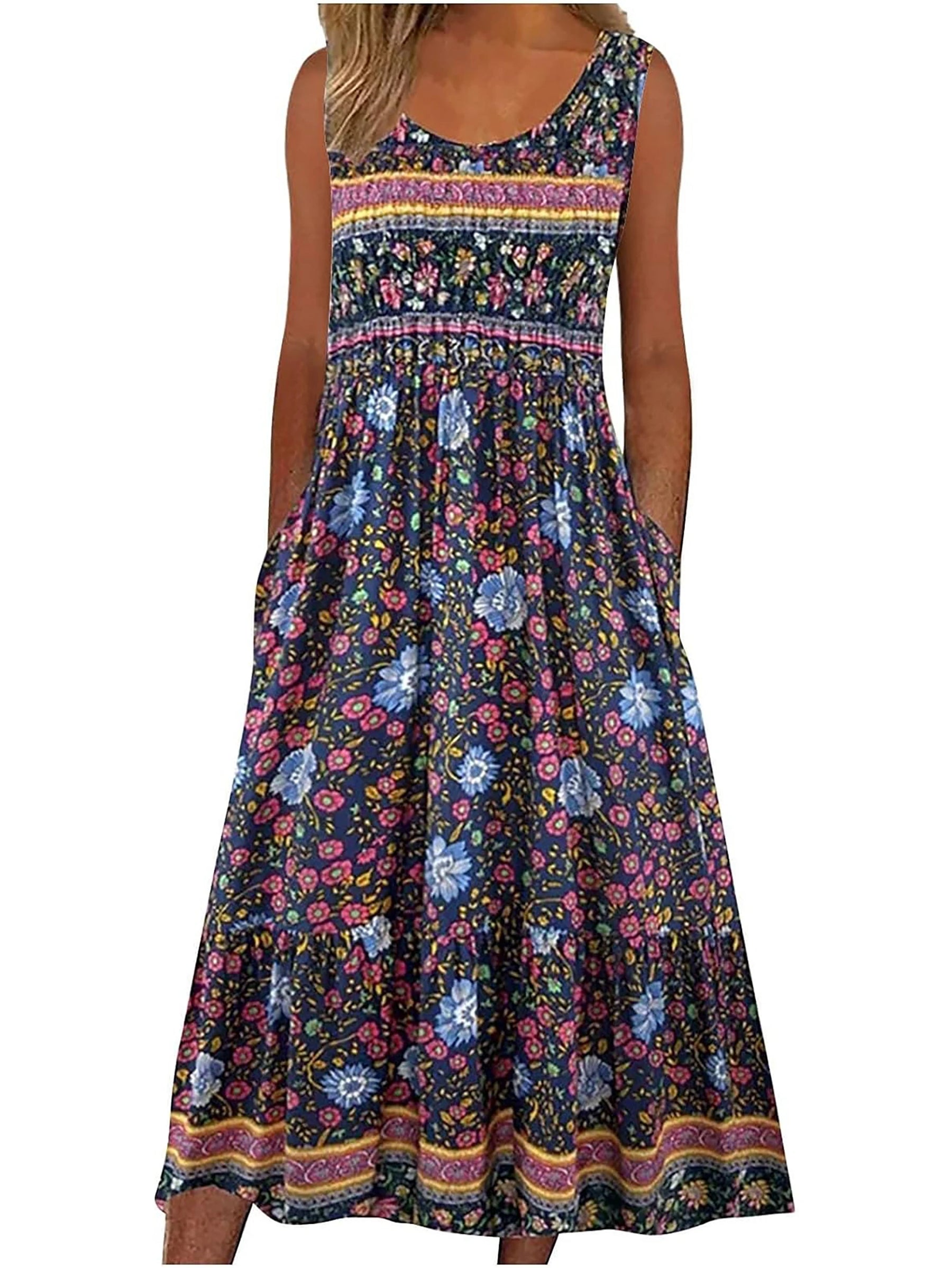 Vestido Estampado com Bolsos Dafne