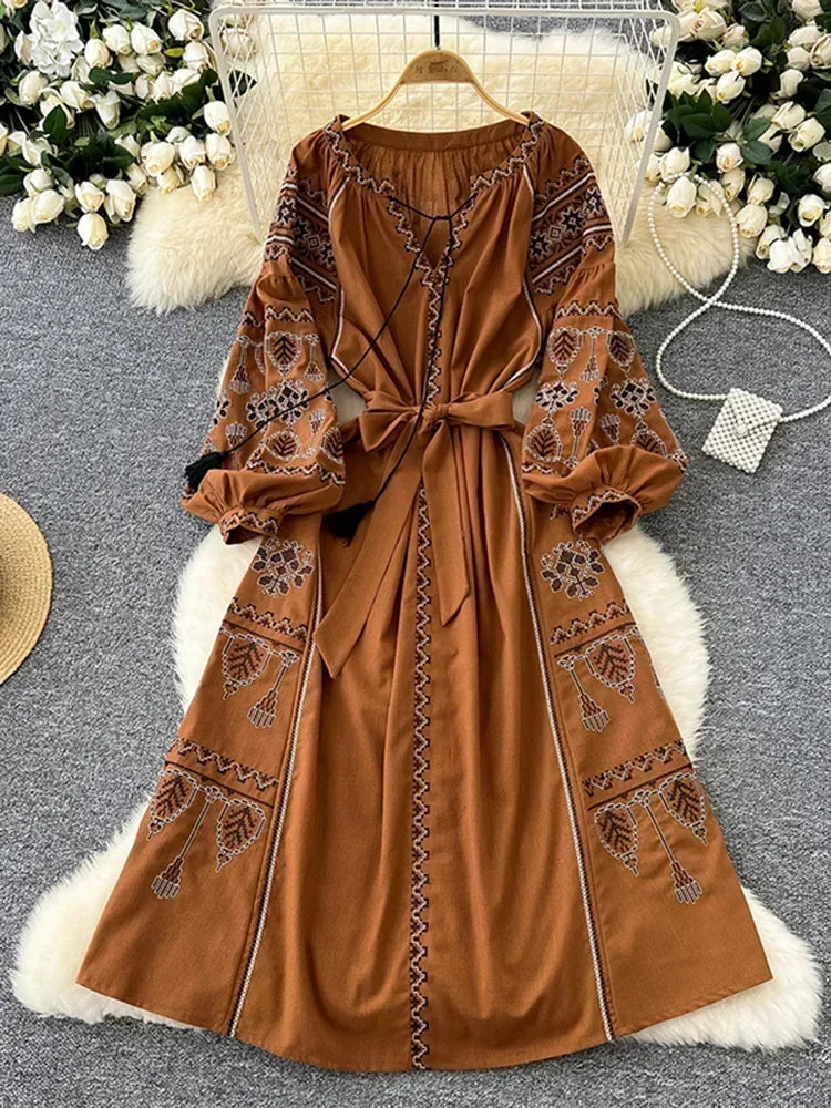Vestido Boêmio Retrô Dionísia