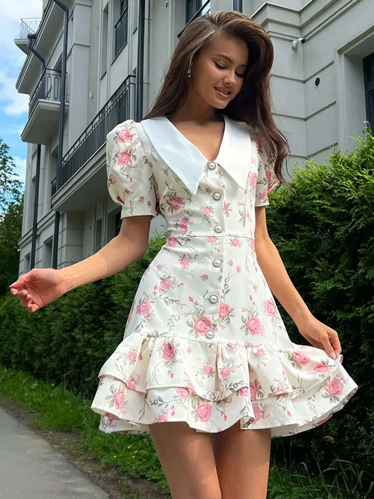 Vestido Curto Estampado Rosana