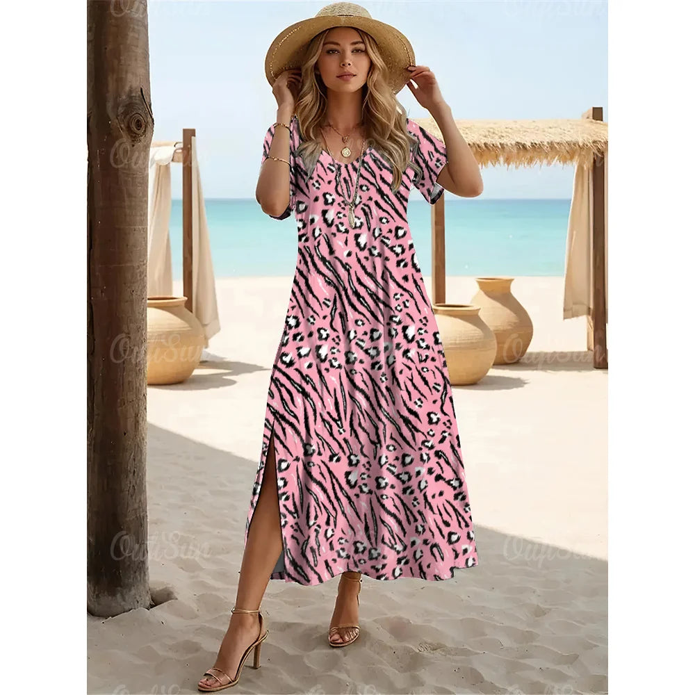 Vestido Longo Estampado Sereia