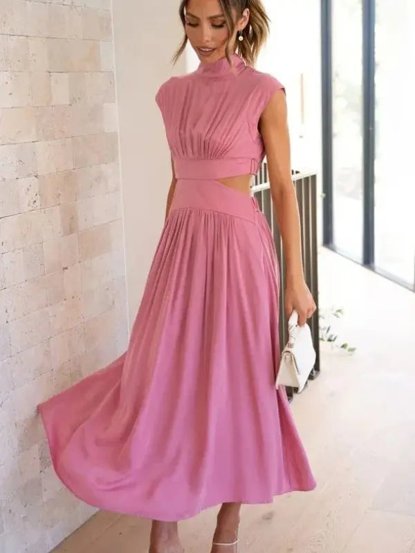Vestido Anne Cropped + Saia Confortável e Elegante - Rosa-XG - HumArraso