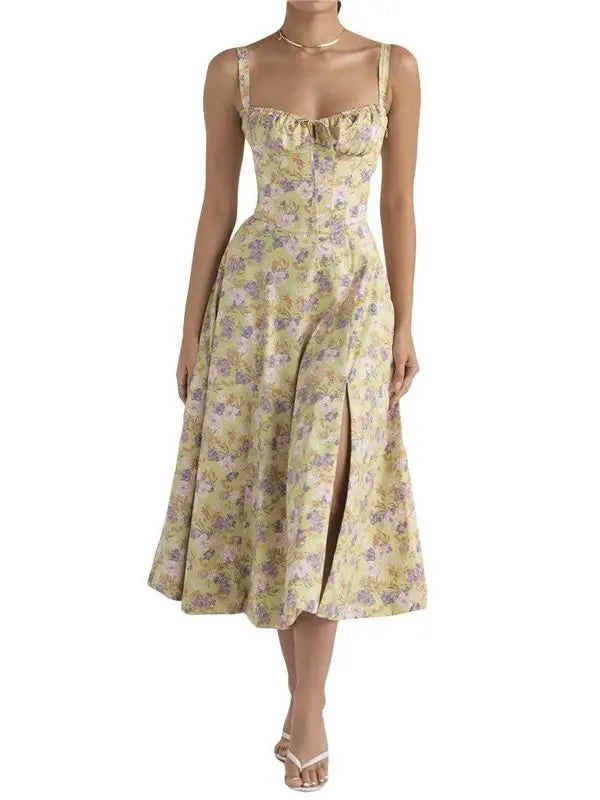 Vestido Bustier Pati - Amarelo-Floral-XG - HumArraso