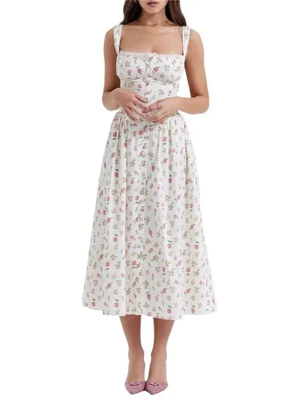 Vestido Bustier Pati - Branco-Flor-XG - HumArraso