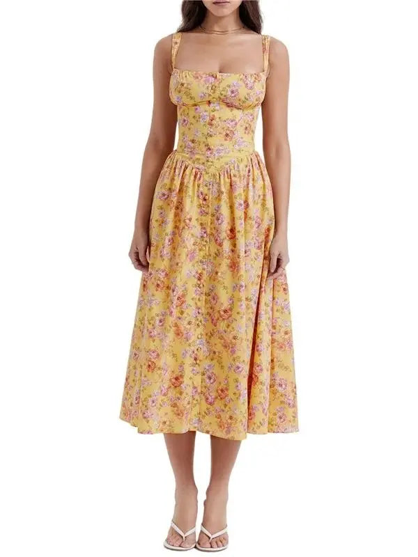 Vestido Bustier Pati - Laranja-Floral-XG - HumArraso