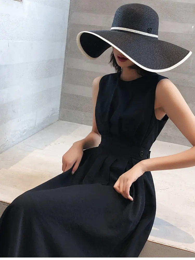 Vestido Elegante Chiffon com Gola em O Sem Manga - Zarvane -