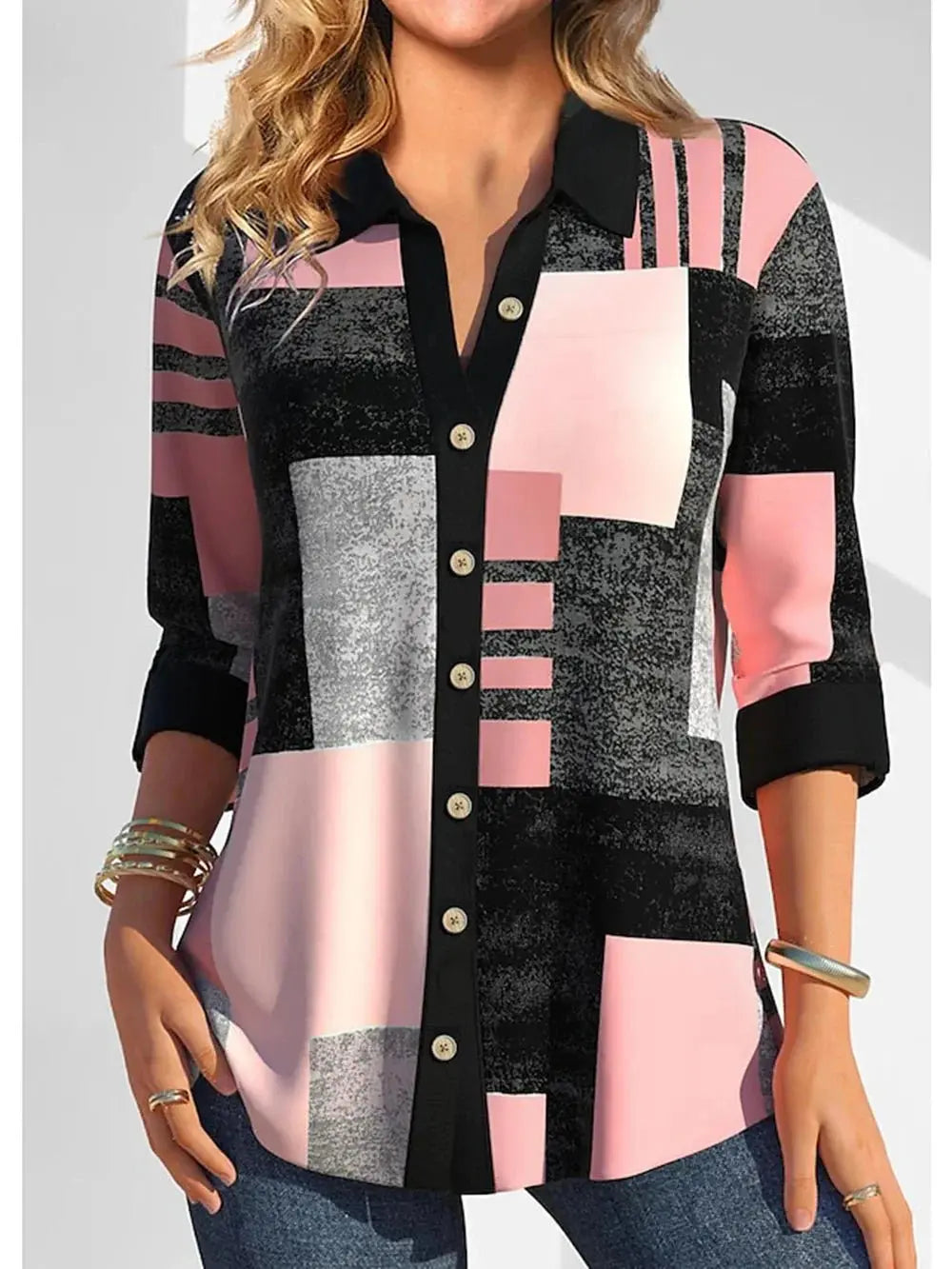 Camisa Feminina Xadrez - Zarvane - Rosa / 5G