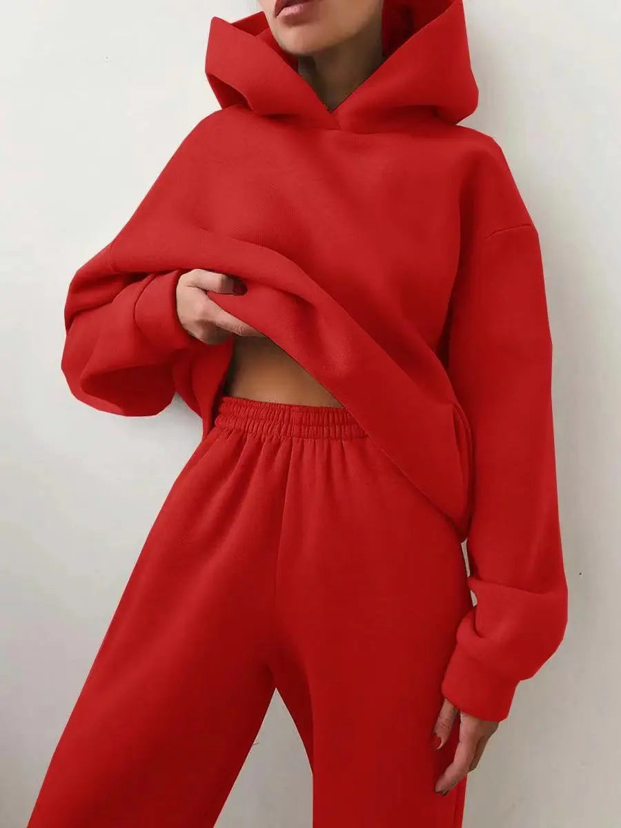 Conjunto Moletom Feminino De Frio - Zarvane - Conjunto Moletom Vermelho / 3G