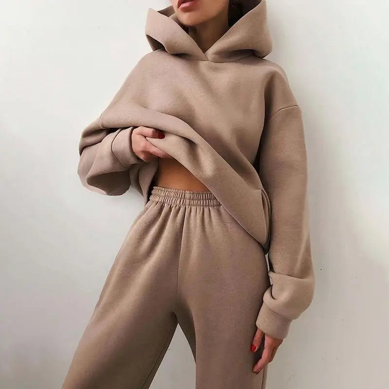 Conjunto Moletom Feminino De Frio - Zarvane - Conjunto Moletom khaki / P