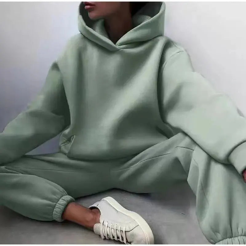 Conjunto Moletom Feminino De Frio - Zarvane - Conjunto Moletom Verde / 3G