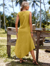 Carregar imagem no visualizador da galeria, Vestido Longo de Linho Assimétrico com Botões
