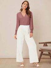 Carregar imagem no visualizador da galeria, Blusa Casual Feminina Simples Manga Bishop
