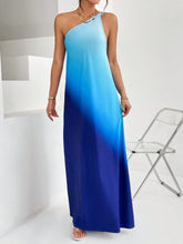 Vestido Maxi Ombro Único com Estampa Degradê