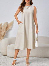 Carregar imagem no visualizador da galeria, Vestido Sem Mangas com Bolso Inclinado - Casual e Solto
