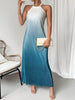 Vestido Longo Feminino com Efeito Ombré e Frente-Única