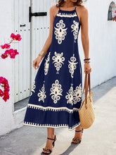 Carregar imagem no visualizador da galeria, Vestido Longo Solto com Alças Finas e Estampa Floral - Boho Feminino de Verão
