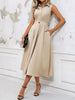 Vestido Longo Casual com Amarração na Cintura